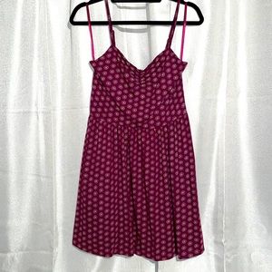 LOFT Classic Drop Waist Mulberry Summer Dress, Size Small